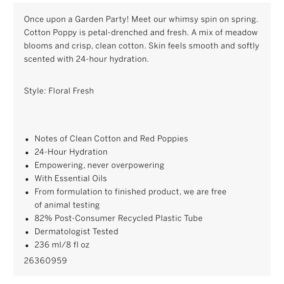 Victoria Secret Cotton Poppy Body Lotion & Body Mist Spray Set Nwt - Picture 5 of 5